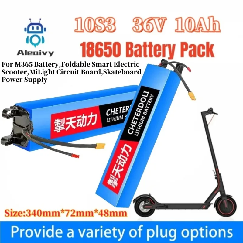 

NEW 36V 10Ah 18650 Rechargeable Lithium Battery Pack 10S3P 500W High Power Modified Scooter Electric Vehicle with BMS