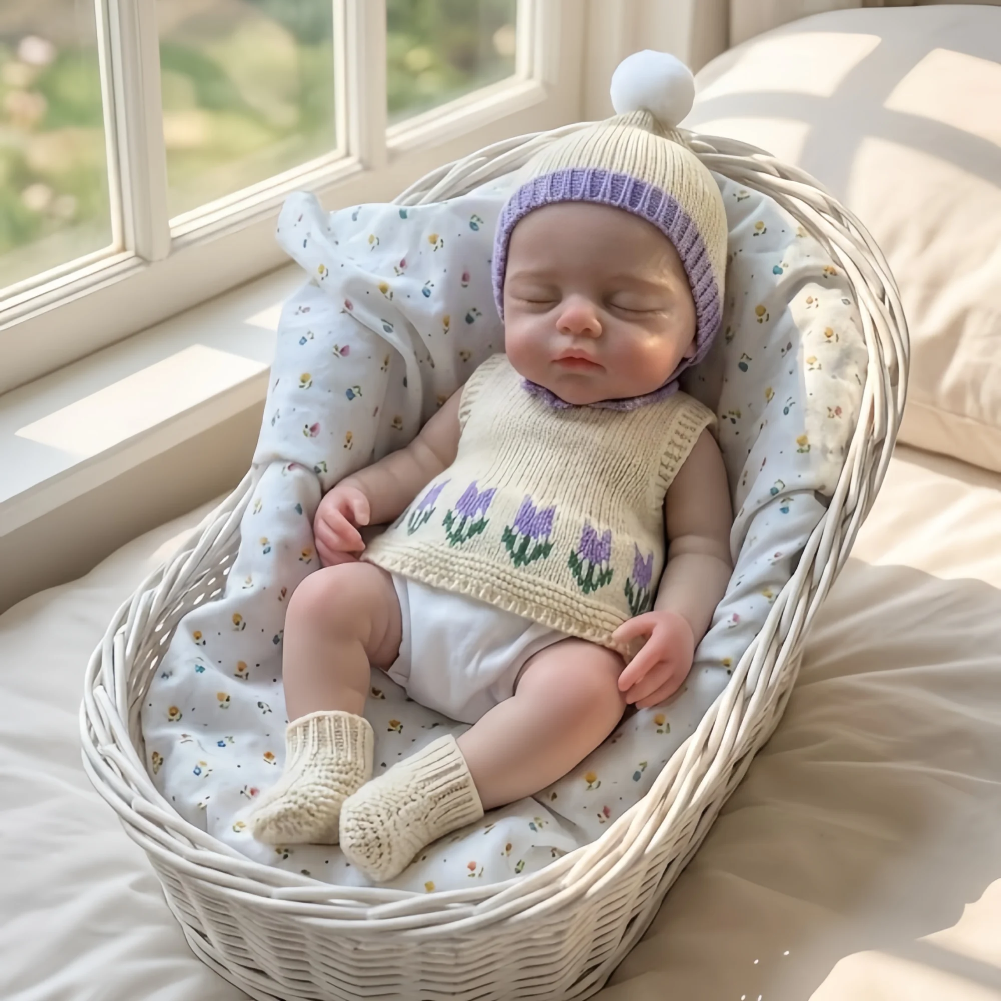 12 Inches Close Eyes Irys bebê reborn de silicone sólido Girl Doll With Open Mouth & Paint Skin Soft Reborn Girl Doll - view 5