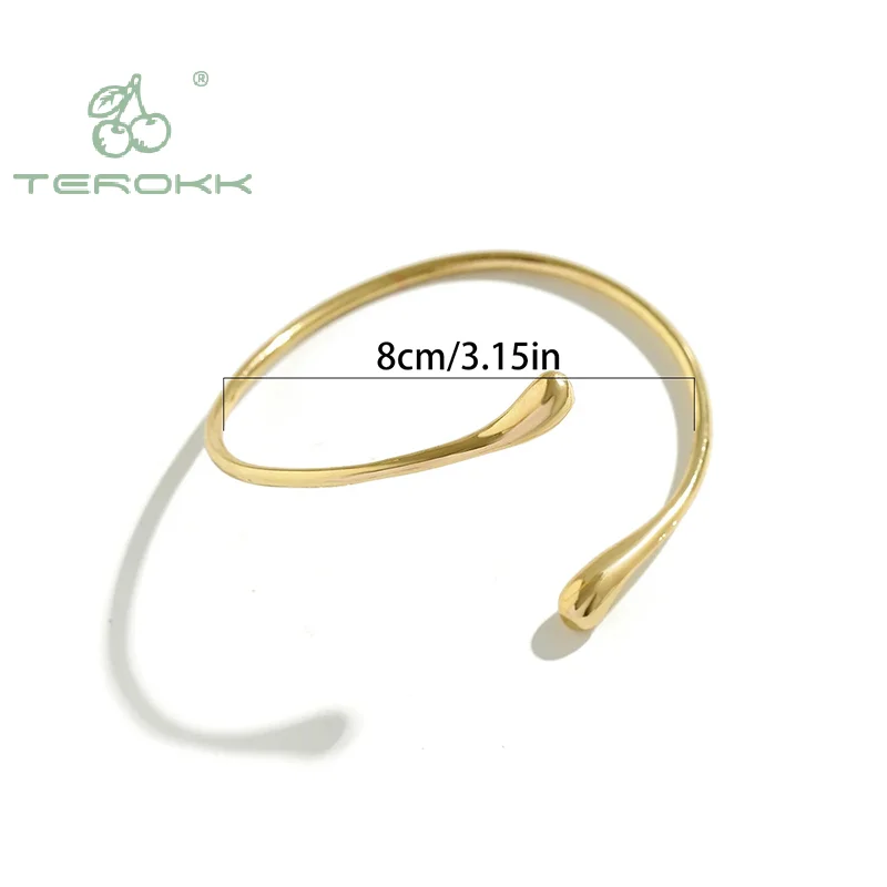 2024 Simple Vintage Water Drop Open Cuff Bangles For Women Trend Goth Geometric Arm Bracelet Aesthetic Jewelry Gift﻿ image 6