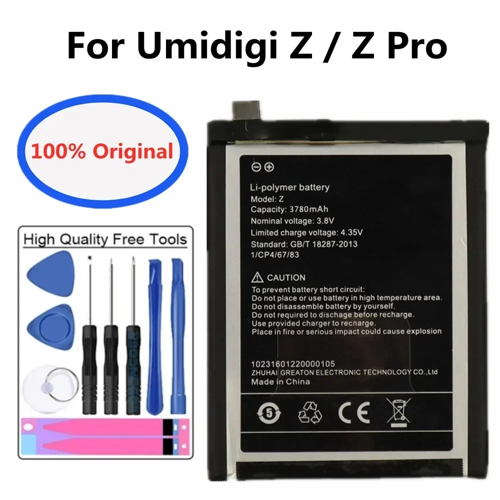 

New Original Umi Battery For UMIDIGI Z Pro / Z 3780MAh High Quality Mobile Phone Battery Batteria In Stock + Tools