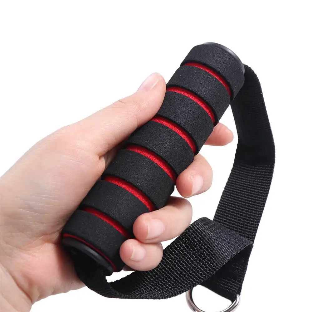 

Metal D-Ring Metal Gym Handles Grip D-Ring Foam Handle Handle with Hook Heavy Duty Black&Red Pull Rope Handle Indoor Sports