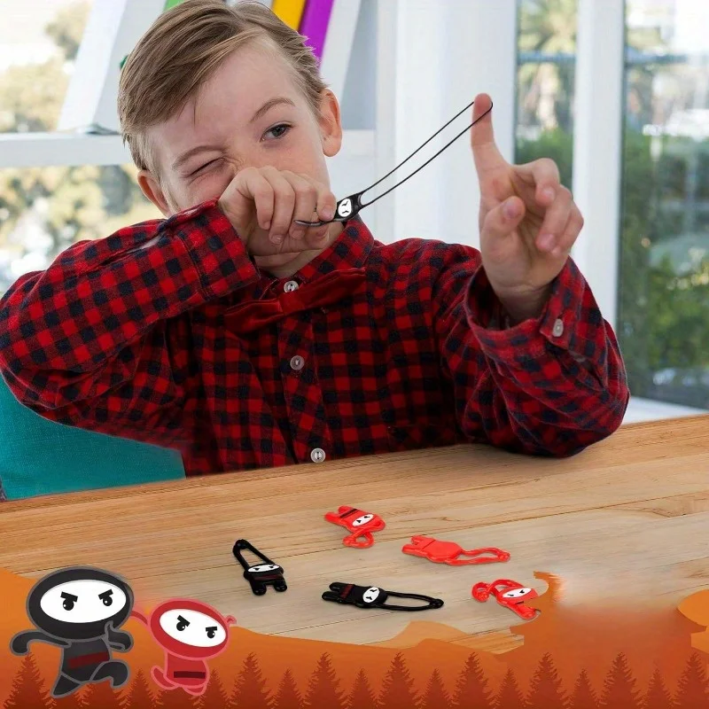 

10pc Funny Stretchable Silicone Finger Elastic Ninja Launcher Slingshot Toys, for Kids' Party Children Stretch Decompression Toy