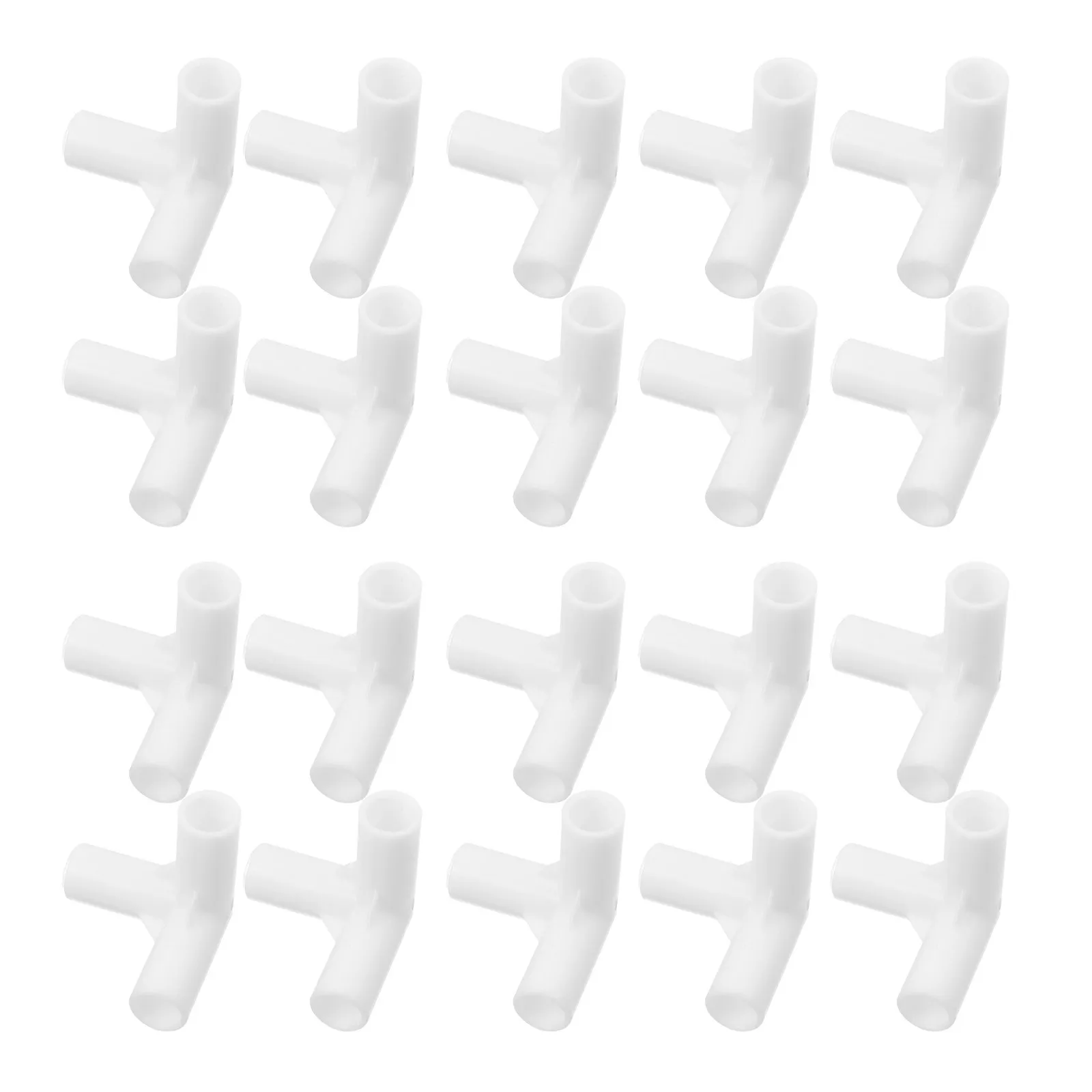 20Pcs Wardrobe Rod Connectors Thickened 3 Way Plastic Closet Pipe Joint 1.2cm Diameter for Shoe Rack Clothes Organizer Closets