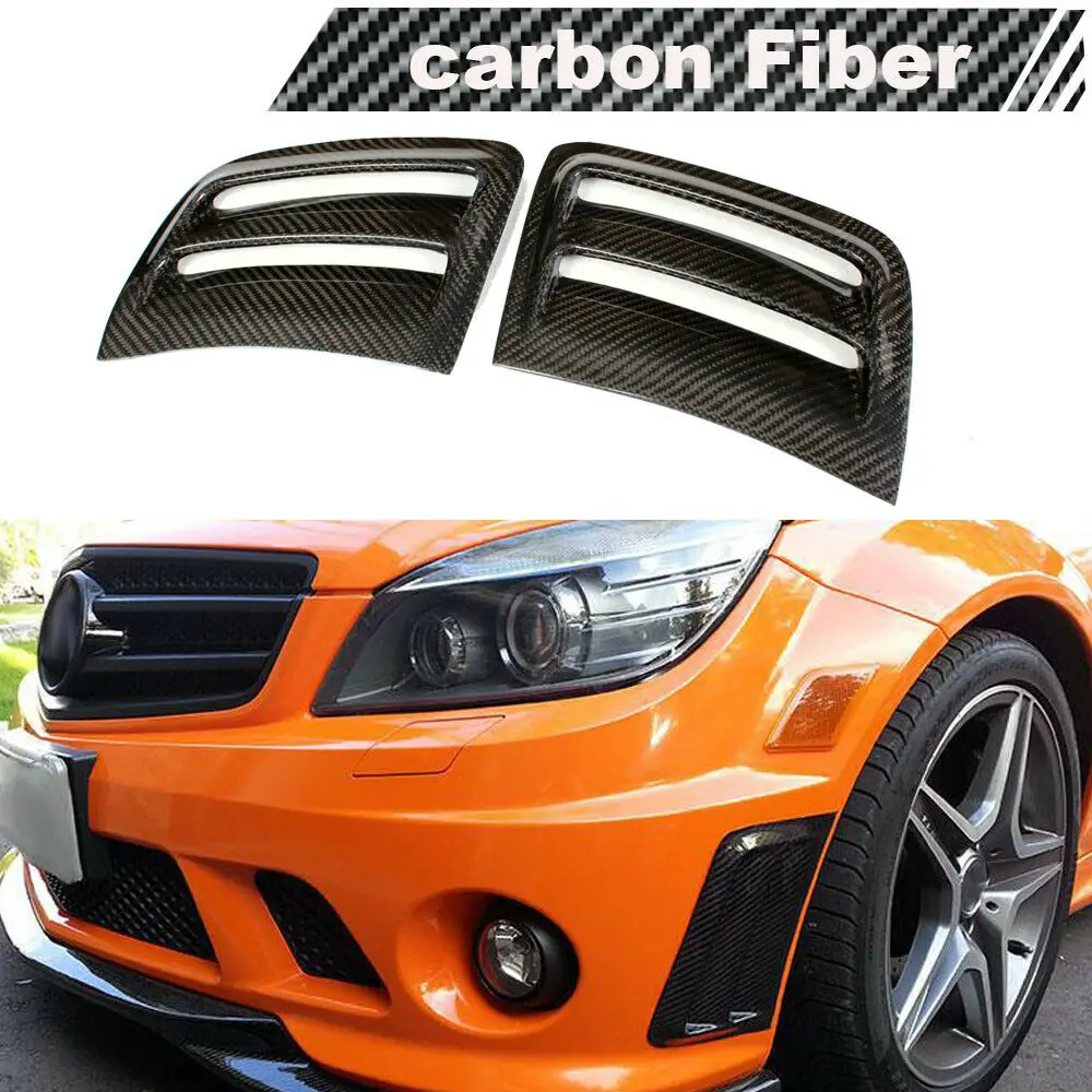 Car Carbon Fiber Air Vent Duct Cover Side Air Insert Vent Cover Trim Cover Sticker for W204 C63 08-11