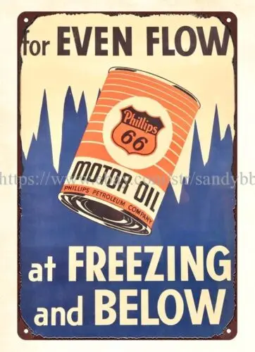 wall prints Phillips Motor Oil even flower at freezing and below metal tin sign