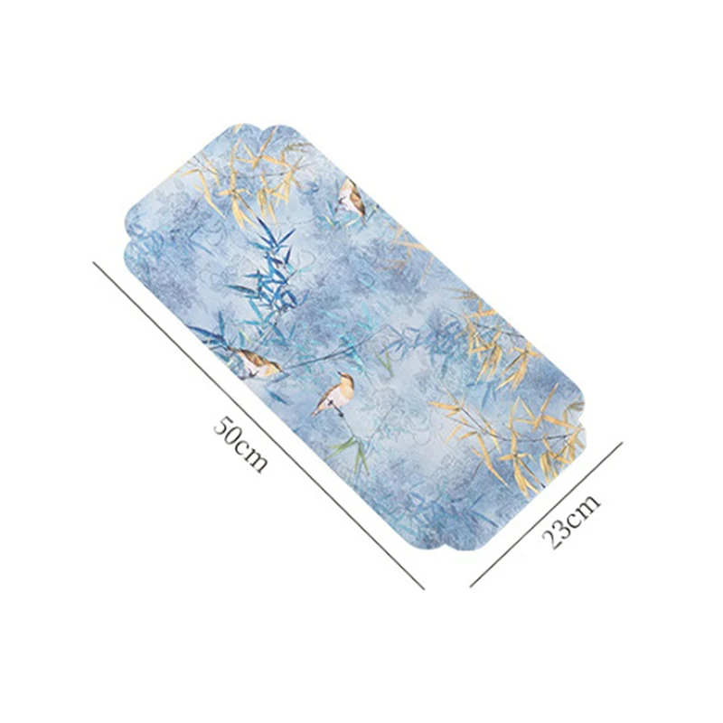 （NEW）Chinese-style Retro Zen-inspired Double-sided Waterproof And Non-slip Tea Table Mat, Dry Brewing Mat, Long Table Runner