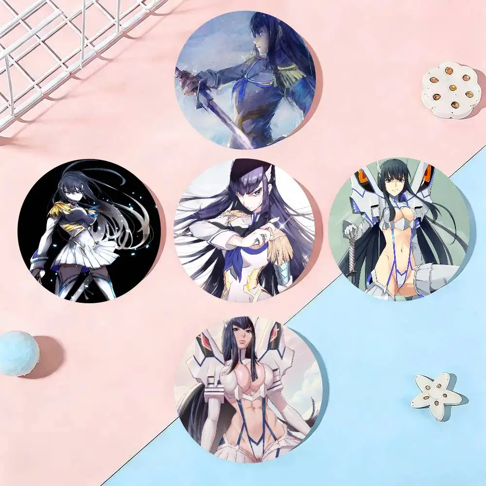Satsuki Fantasy Animation K-Kill La Kill Badge Tinplate Meme Round Brooch For Hat Bag Creative Lapel Jewelry Accessories Gifts