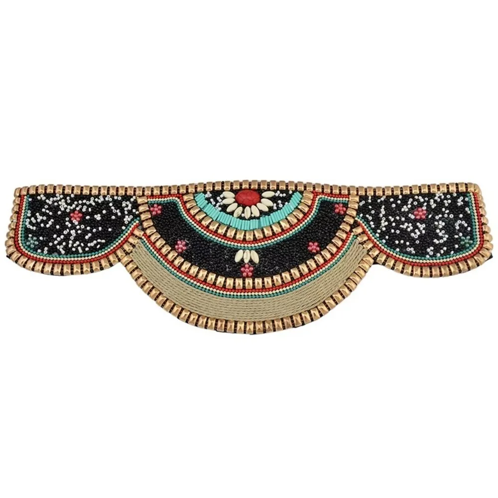 Adjustable Bohemian Women Belt Shining Stretch Elastic Waistband Bohemian Ethnic Beaded Waistband Body Jewelry for Holiday