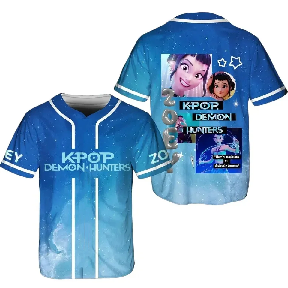 2025 جديد أنيمي KPop شيطان الصيادين الجرافيك تي شيرت ثلاثية الأبعاد طباعة الاطفال/الكبار لطيف المحملة TopShort كم Harajuku Y2k الملابس