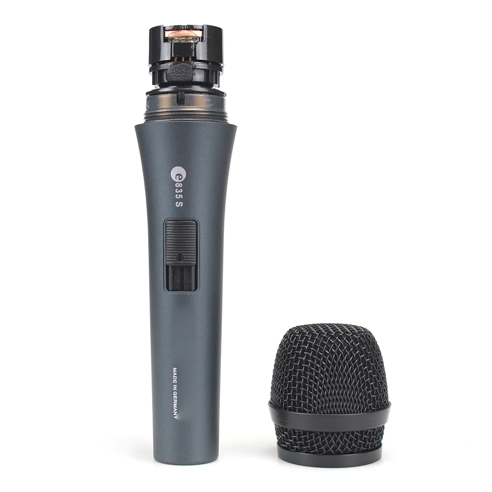 E835S e 835-S Pro Audio Cardioid Dynamic Vocal Microphone التعامل مع مفتاح تشغيل/إيقاف #3