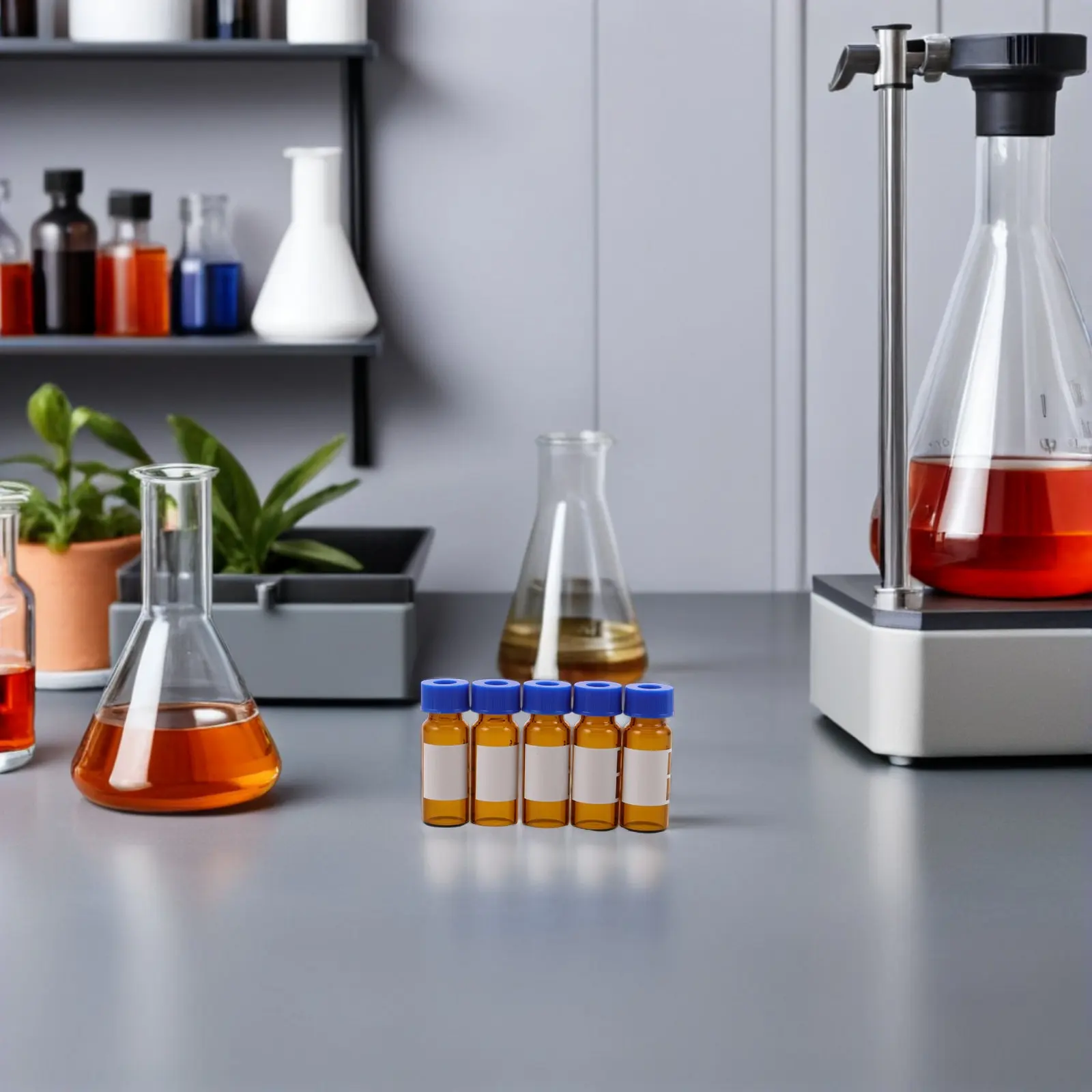 

100 шт. флаконов для автосемплеров 1,5 мл, 2 мл, светло-коричневые, для хроматографии, герметичные, стеклянные, для хранения жидких образцов, лабораторные