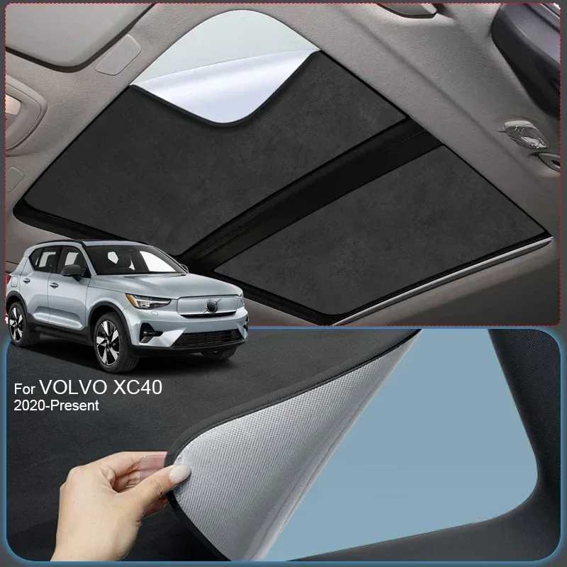 

Car Suede Fabric Electrostatic Adsorption Sunroof Sunshade Auto Anti-uv Heat Insulation Skylight For VOLVO XC40 2020-Present