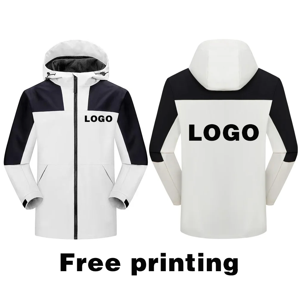 カスタムデザインロゴ入りアウトドアジャケット、ロゴプリント、男女兼用交換ジャケット、ロッククライミング、釣り、アウトドアワークトップ