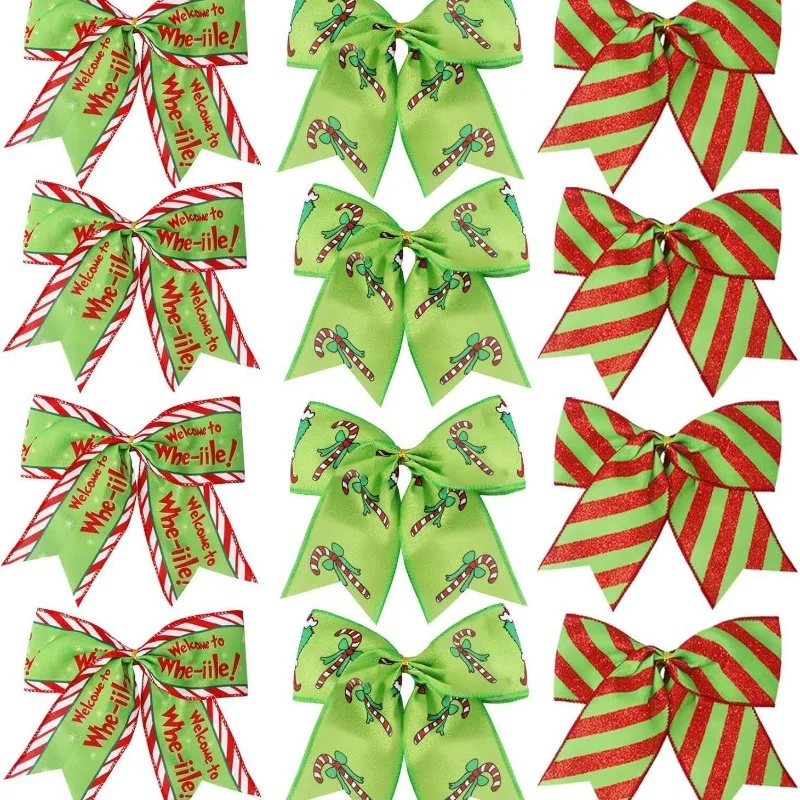 Multicolored Bow Ornaments Shaped  Christmas Candies Accessories for Courtyard and Party Scene Layouts Decorative Bows Present