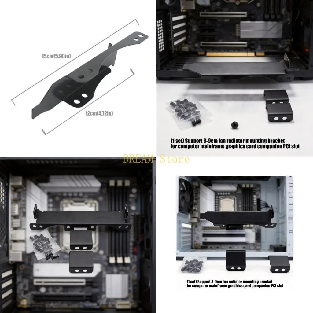 Expansion Slot Fan Mount for Desktop Tower Cooling, Metal Holder Set with Included Hardware for 8 to 9 Fan Placement Support Use