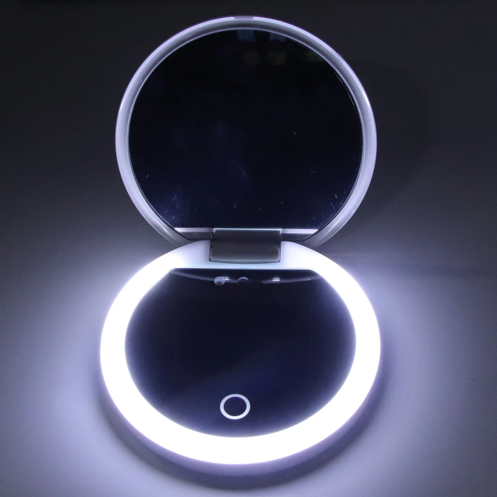 Sonnenschutzspiegel, UV-Kamera, UV-Spiegel, Sonnenschutz-Testkamera mit Licht, 2-fache Vergrößerung, Reise-Make-up, 8,9 cm, Größe L