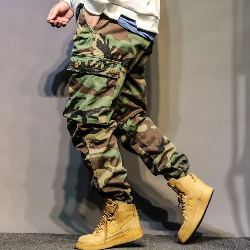 

Japanese Style Camouflage Fleece Lined Work Trousers Men's Autumn Winter Casual Trendy Brand Long Loose Harlan Pants Multiple...