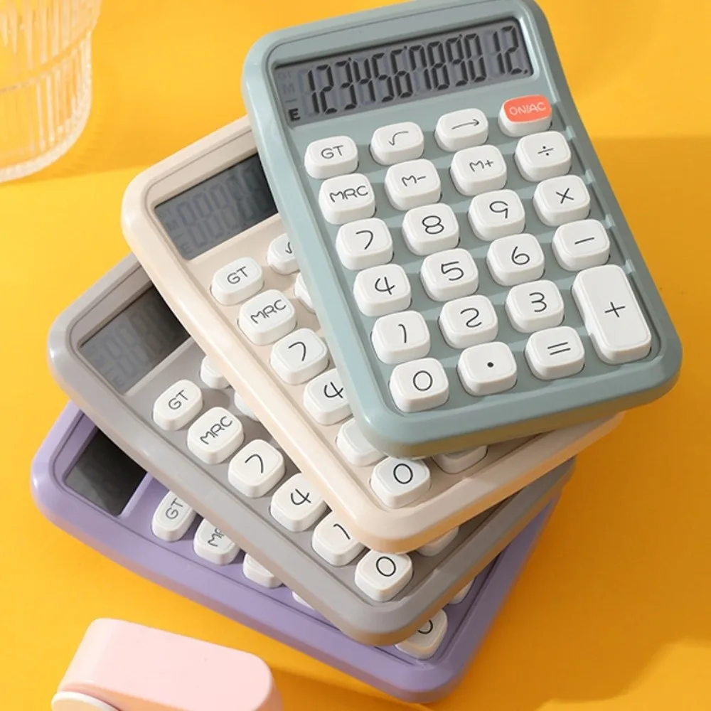 

12 Digits Small Calculator Lightweight Accounting Tools Arithmetic Calculator Candy Color Portable Student Calculator