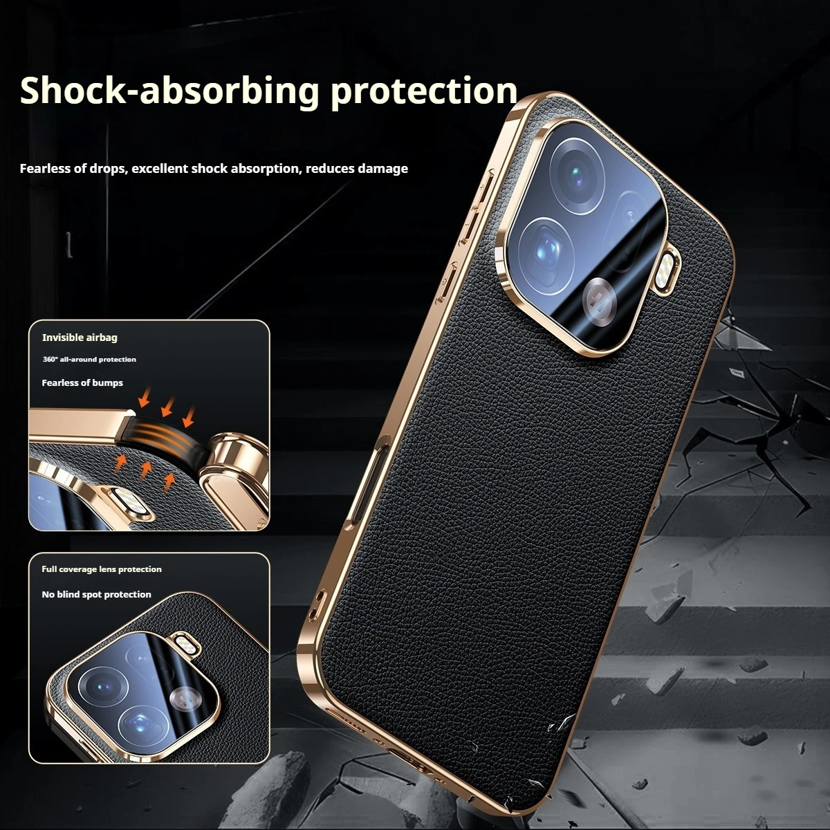 

【Lens Full Coverage】for OPPO Find X9 Pro Case Genuine Leather Small Lychee Pattern Find X7 Ultra Phone Case for Find X8 Ultra