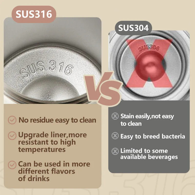 TKK 450ml SUS316 Insulated Cold Water Cup, Outdoor Portable Thermos Bottle, 316stainless steel Insulated hot water bottle