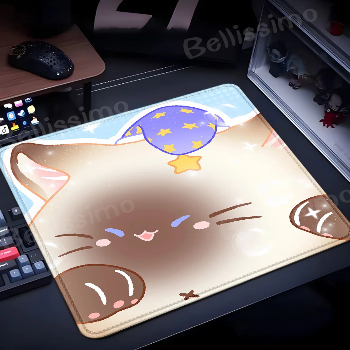 Kawaii Kat Muismat Schattig Klein Kantoor Computerkast Bureaumat Xs Toetsenbord Muismat Antislip E-Sport Deskpad Laptop Kussen