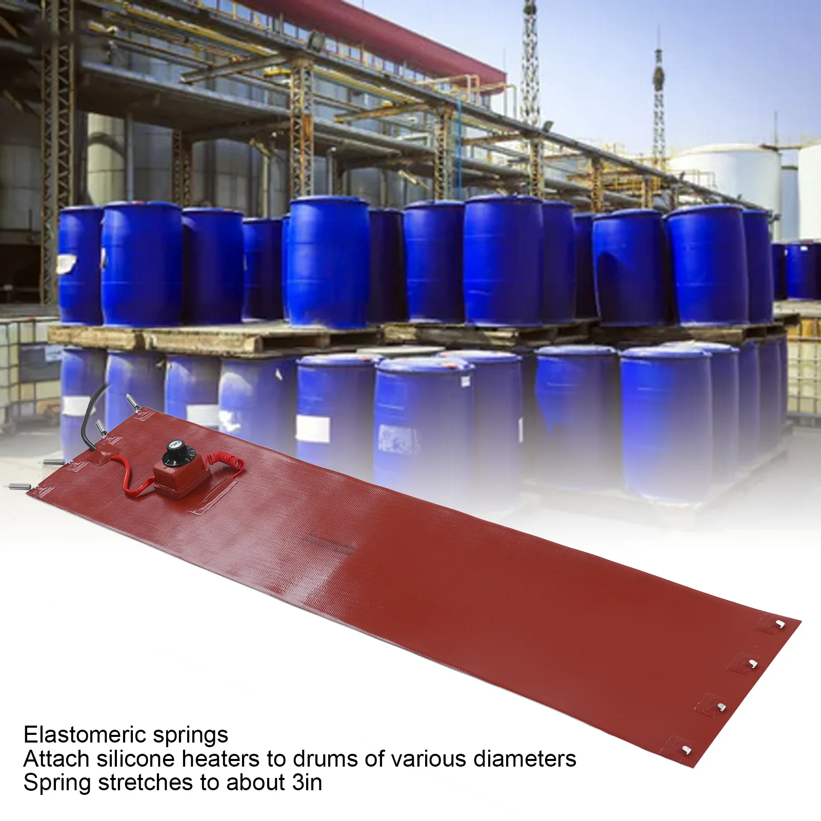 50L طبل سخان طبل سخان 1200 واط طبلة زيت سيليكون بطانية التدفئة الكهربائية مع ترموستات التعامل مع المعدات سخان طبلة زيت