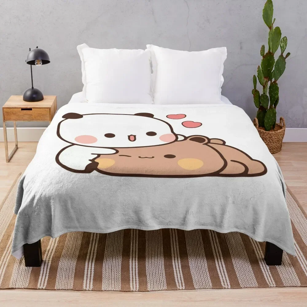 Panda Bear, Bubu Dudu Love Couple valentine Throw Blanket Thermals For Travel funny gift Soft christmas decoration Blankets