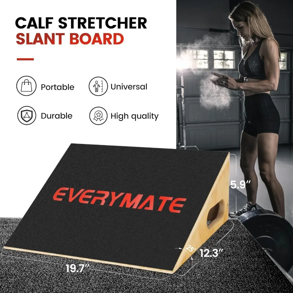 Squat Slant Board Calf Stretcher, Squat Wedge, Slant Board for Squats, Non-Slip Heel Elevated Squat Wedge Block