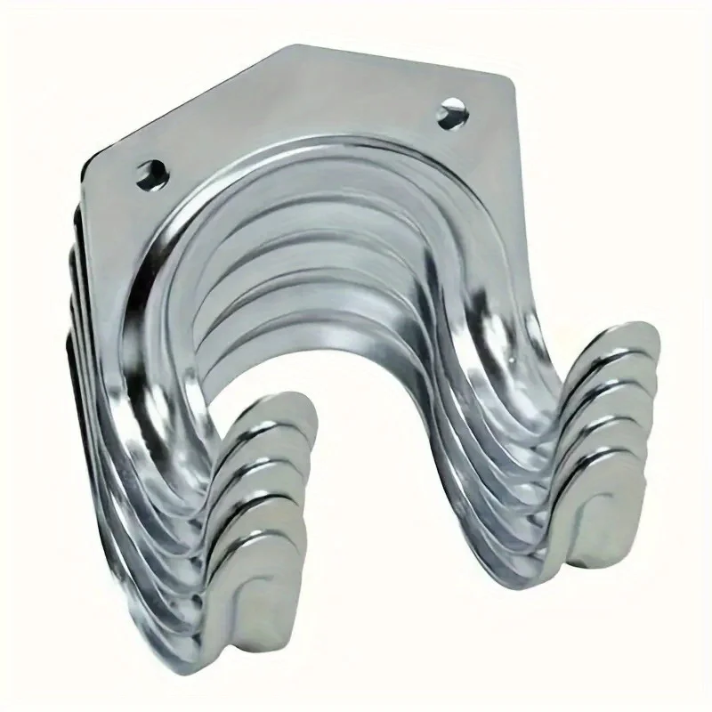 Heavy Duty Galvanized Steel Garage Tool Hooks, Wall Mount Utility Storage Double Hooks, Anti-Slip Garden Organizer Hanging Hooks for Shovels, Rakes, Cables, Bikes & Workshop Supplies