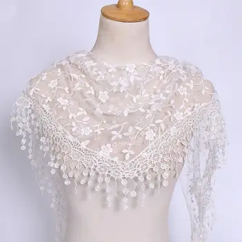 Süße hübsche elegante hohle Quaste Spitze Rose Blumen strick Dreieck Mantilla Schal Schleier gedruckt Schal Frauen Schal Wickels chals