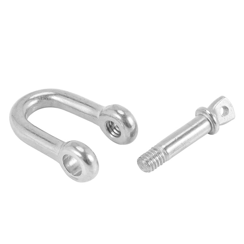 304 Stainless Steel Screw Pin D Style Chain Dee Shackle 4Mm For Rigging M4 Pack Of 6