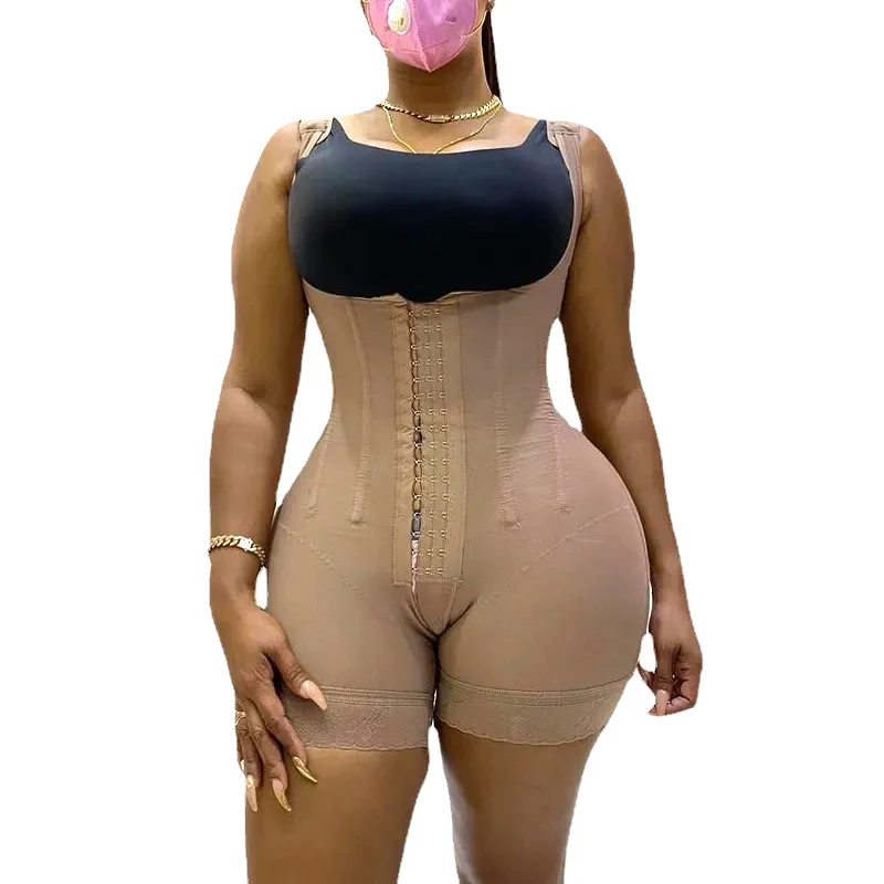 Fajas Colombianas Reductoras Shapewear Bodysuit Hook Eye Closure Tummy Control Adjustable Crotch Open Bust Gaine Amincissante