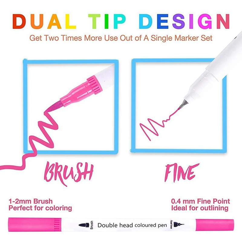 双頭フックラインペン、ソフトヘッド、水彩画材、子供向けギフト