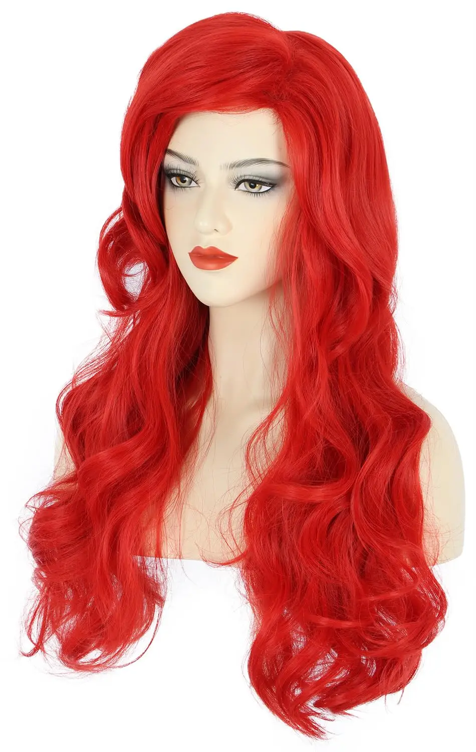 Donne lunghe parrucche rosse ondulate Halloween Cosplay Party Costume Cos Ariel parrucca capelli sintetici