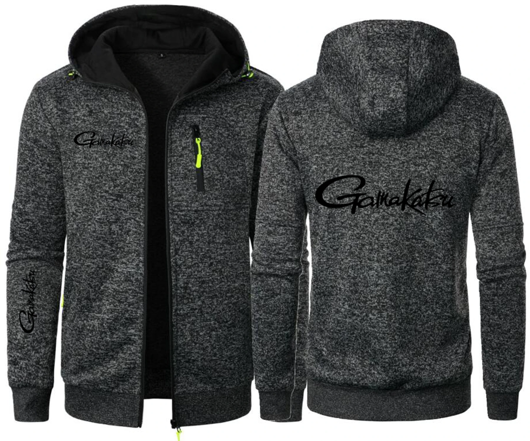 Gamakatsu الصيد العلامة التجارية الحب الأسماك الرجال هوديس بلوزات الجاكار هوديي الصوف الرجال مقنعين البلوز الذكور هودي البلوز #5