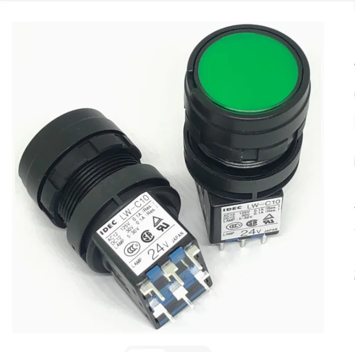 IDEC Original Izumi LW-C10 6PIN LW-C20 9PIN Green RED Light LW1L Button Switch Welding Pin M1C14VG VR 24V -4PCS