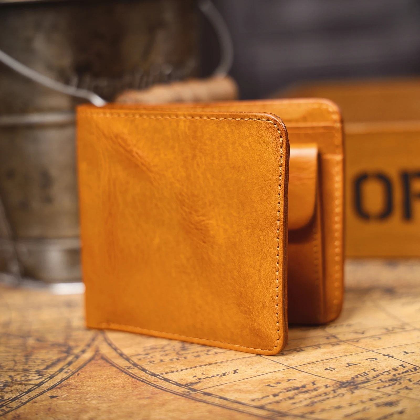 Vintage Herren Klassische Echtleder-Geldbörse Kreditkartenhalter Taschenbörse Rindsleder Retro-Stil – Detail 19