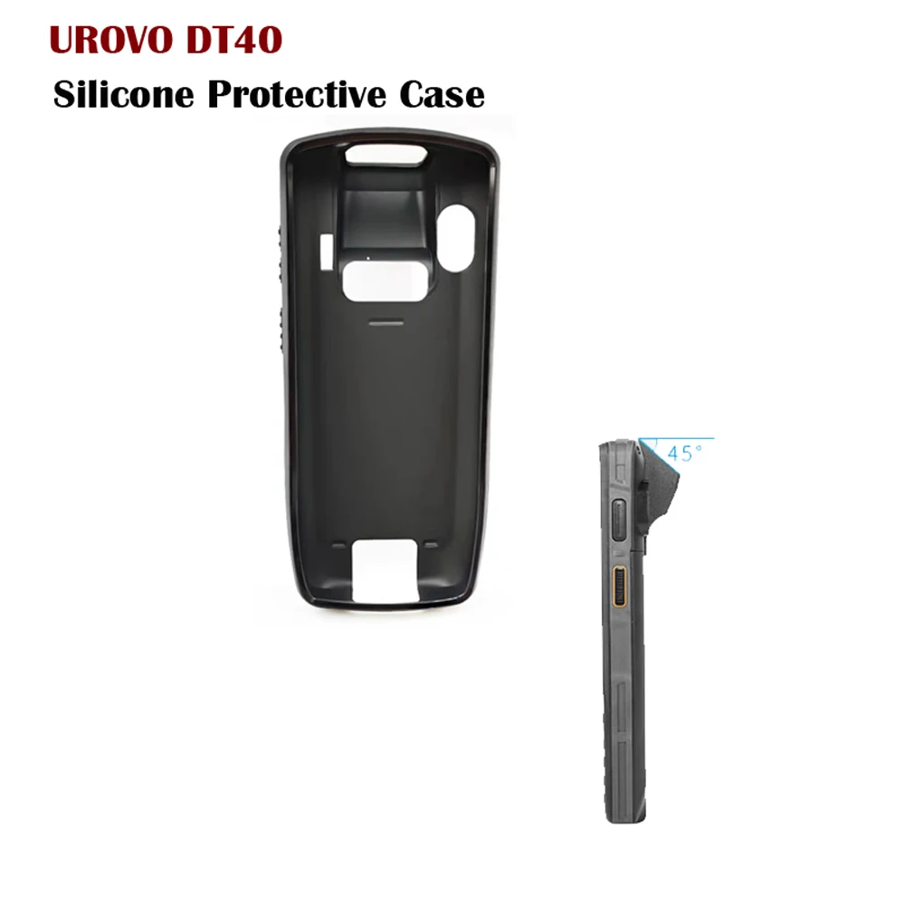 Soft Silicone Protective Case Cover for UROVO DT40 handheld Data Collector Android PDA Tempered Glass Screen Protector Film