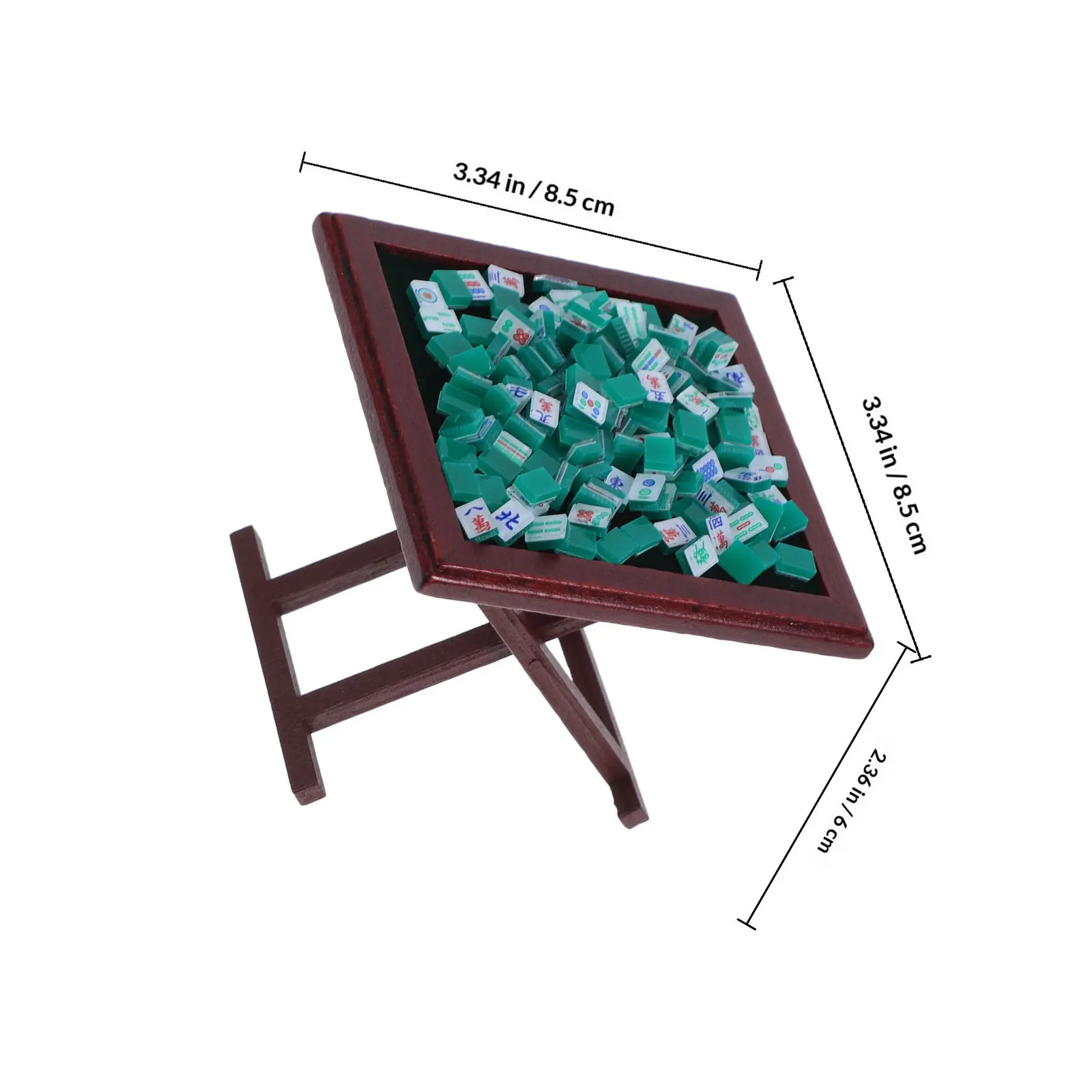 Miniature Dollhouse Mahjong Table Mahjong Set Realistic Miniature Simulation Furniture Photography Accessories