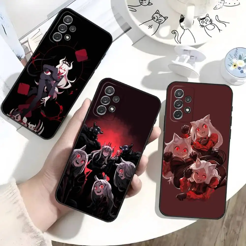 

Cartoon Girl H-Helltaker Phone Case For Samsung S25,S24,S21,S22,S23,S30,Ultra,S20,Plus,Fe,Lite,Note,10 Black Soft Shell