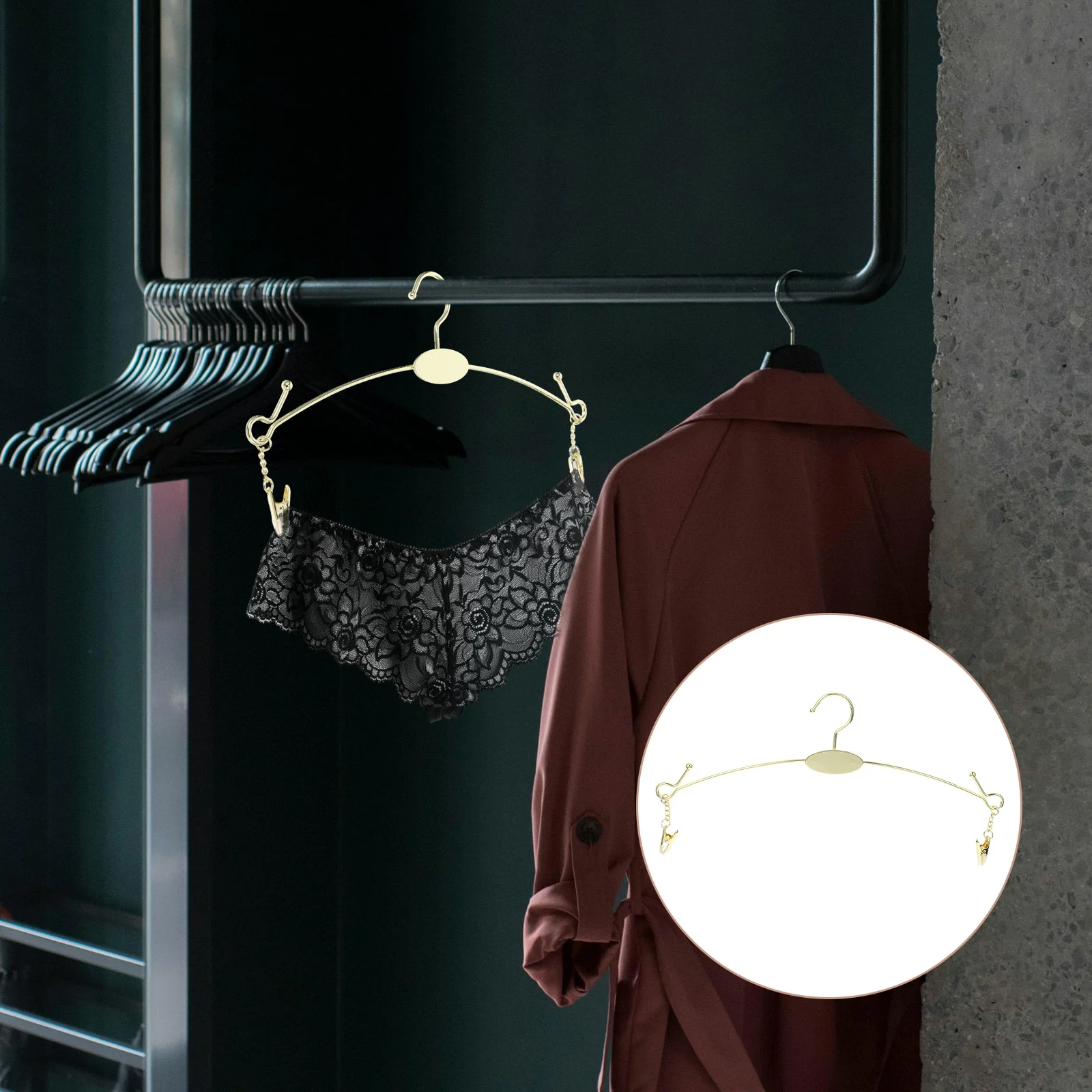 

10Pcs Underwear Hangers Bra Rack Metal Clips Space Saving Lingerie Closet Organizr Clothes Metal Hangers Bra Rack