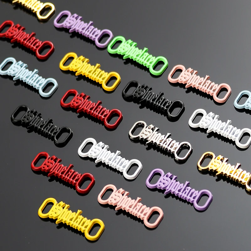 Letter Shoelaces Buckle for Sneakers AF1 Shoe Decorations Metal Kits Shoe Laces Stylish Sports Shoelace Accessories 1 Pair