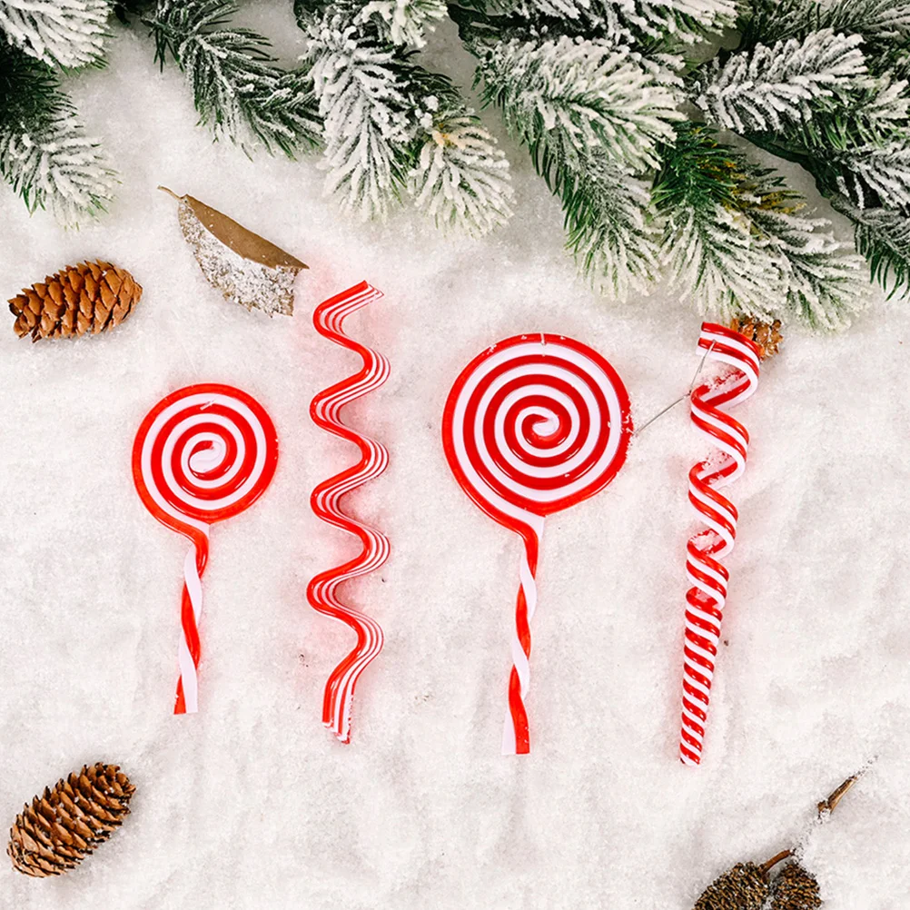 

6 Pcs Christmas Adornments y Shaped Pendant Christmas Hanging Decorations Plastic Cane naments for Tree Shelf Xmas