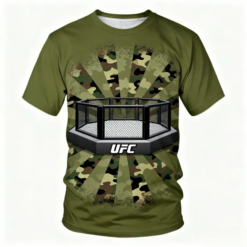 

Футболка с принтом MOTO-UFC, спортивная одежда для фитнеса на открытом воздухе, быстросохнущий топ с короткими рукавами, футболка для бокса и фитнеса