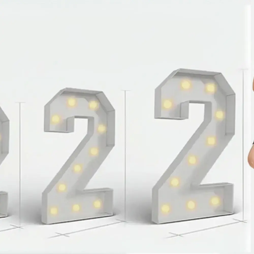 Large LED Light Up Number Sign For Wedding Birthday Party Anniversary Event Decoration Standing Marquee Photo Prop