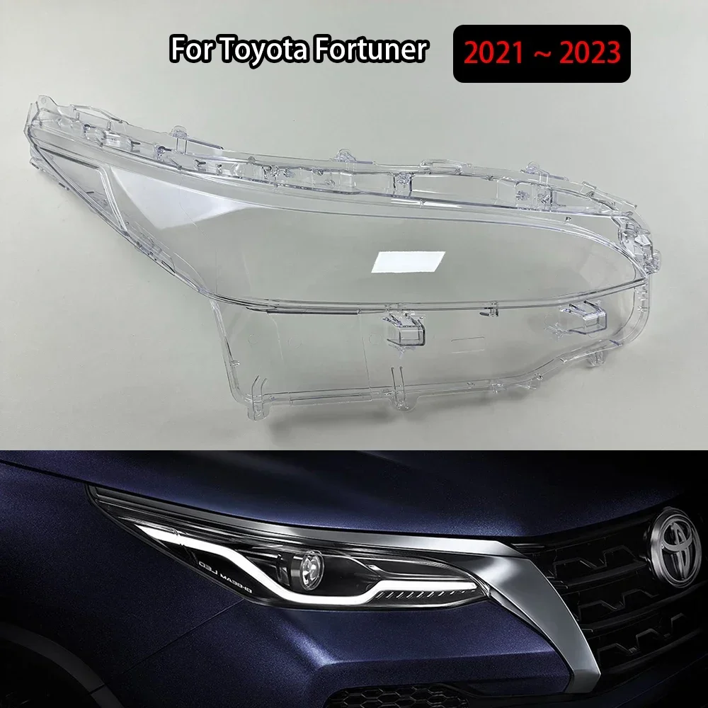 For Toyota Fortuner 2021 2022 2023 Headlamp Cover Transparent Lamp Shade Shell Lens Plexiglass Replace Original Lampshade