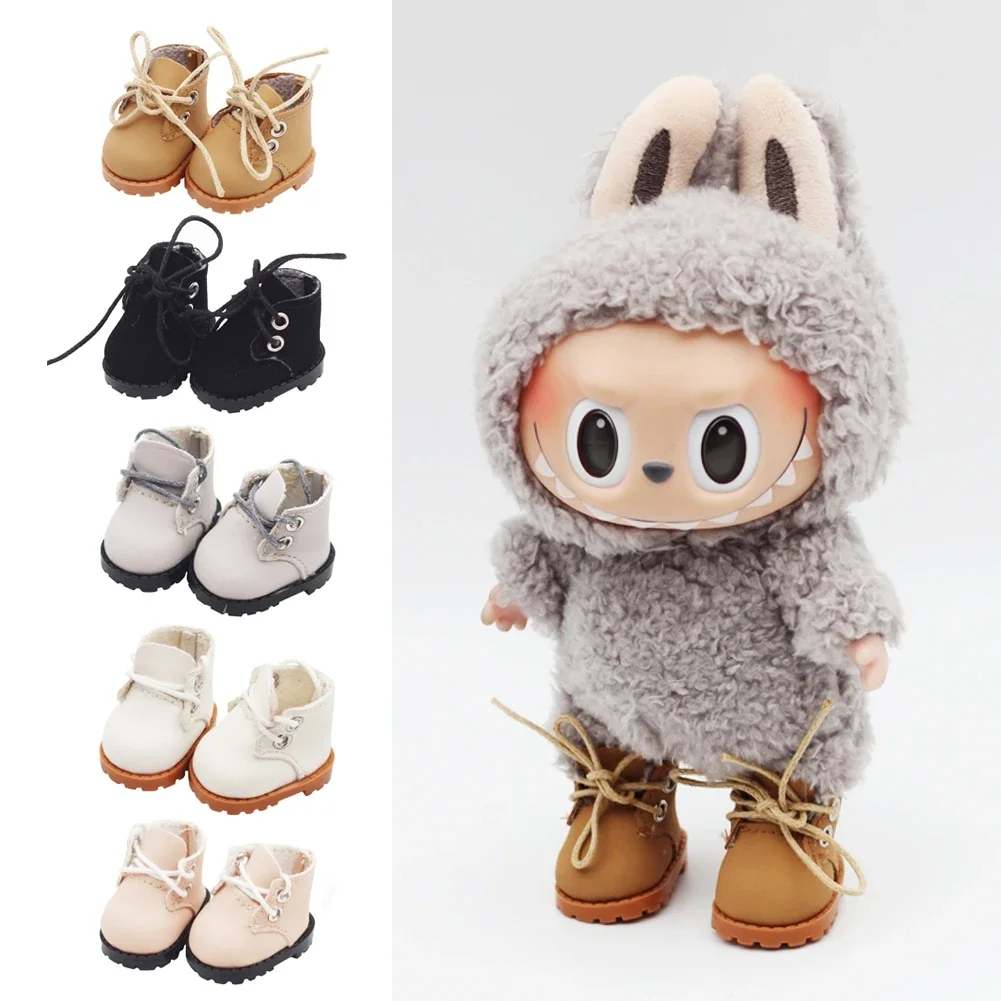 Labubu Shoes Boots (3.8*2.3cm)  for 17cm Labubu Macaron &Monchhichi &StellaLou  LinaBell &10cm EXO /Cotton Doll Finger Shoes