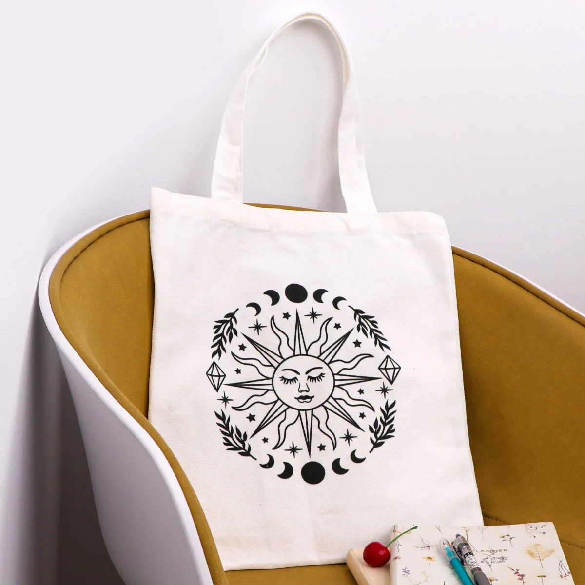 

Sun Vintage Shopping Bag Fashion Women's Handbag Casual Shoulder Bag Shopper Canvas Bag School Handbag Gift