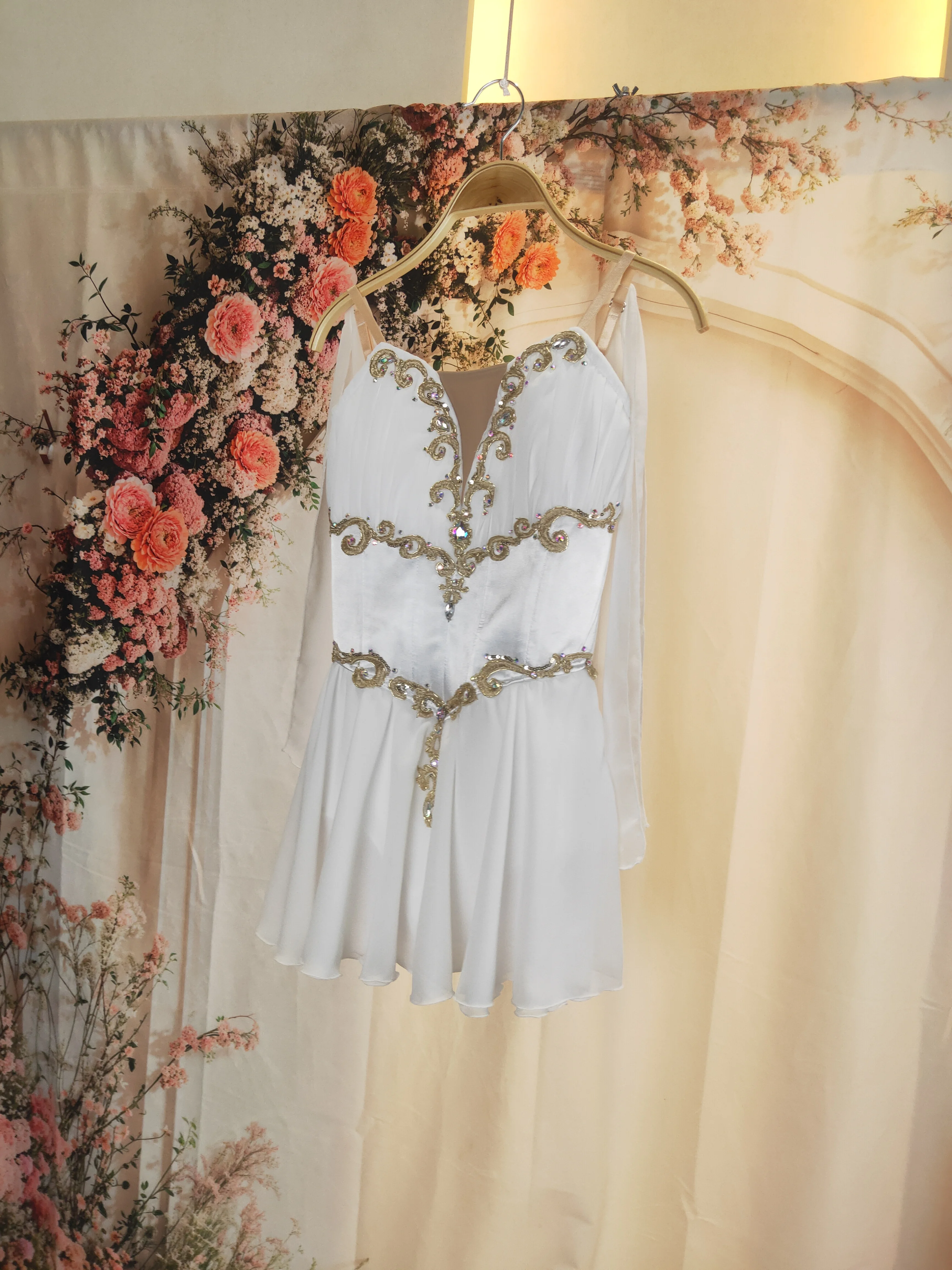 BT01577 Kids Girls Children Women Adult Performance Wear white cupid long shirt Ballet Tutu Costumes