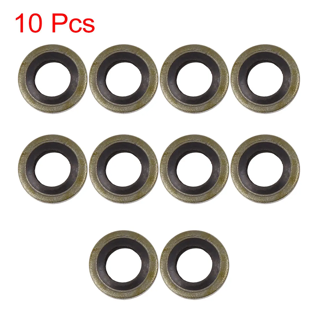 Car Engine Oil Drain Plug, Flat Bonded Washer Gaskets, Auto Peças de Reposição Acessórios, Bronze Tone, 10 Pcs